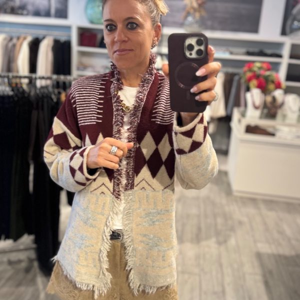 Cardigan stampa norvegese