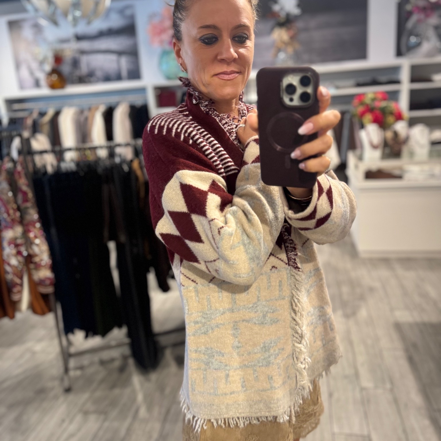 Cardigan stampa norvegese