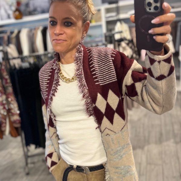 Cardigan stampa norvegese
